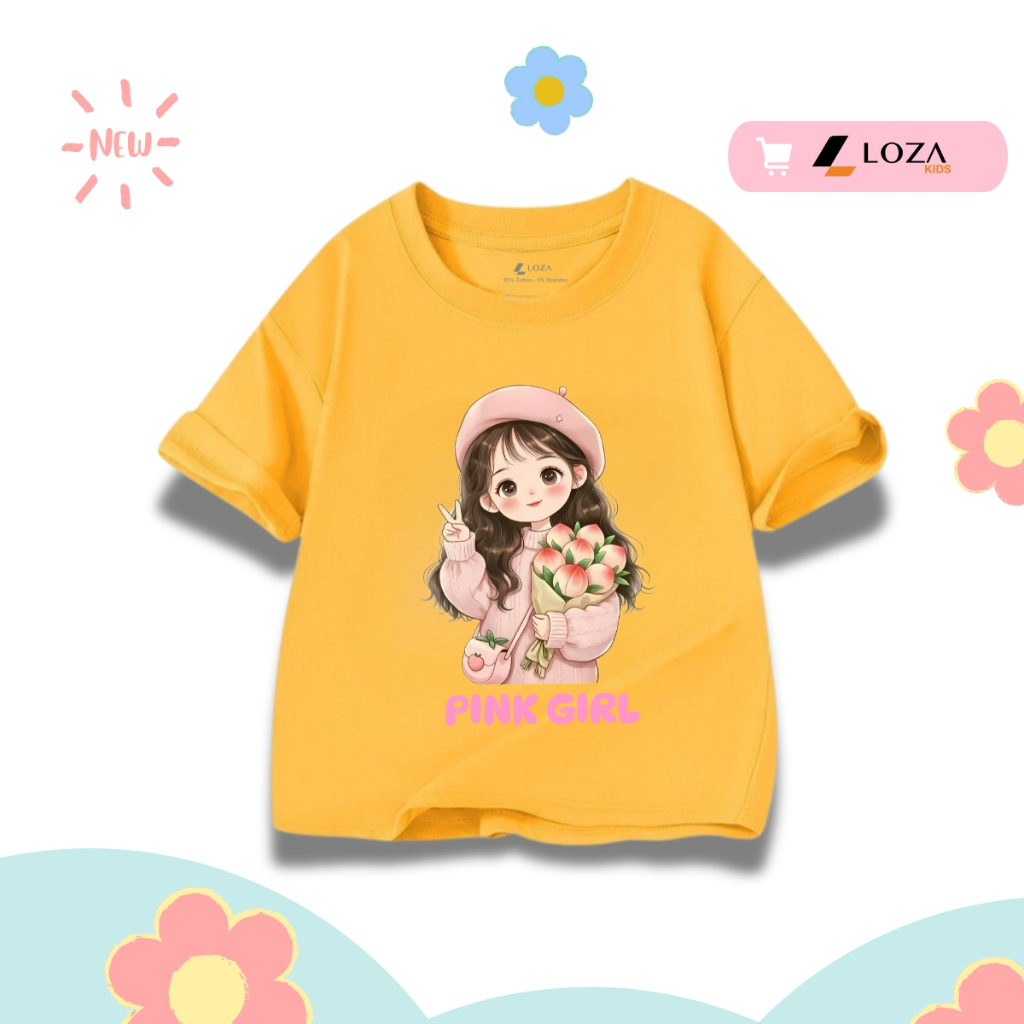 Áo thun bé gái in hình 'Cô gái ôm hoa' nhiều mẫu - Loza Kids AT063_thumbnail_4