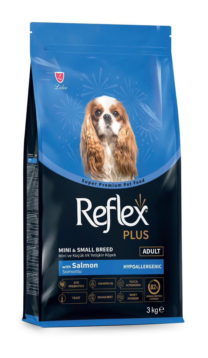 Thức ăn cho chó Reflex Plus Mini & Small Breed Adult Dog Food Salmon (vị cá hồi) 3kg