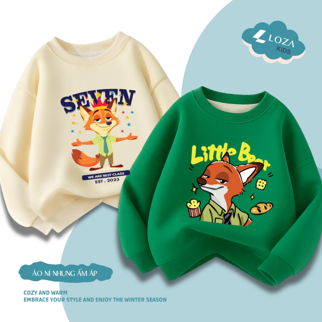 Áo nỉ bé trai in hình hoạt hình ZOOTOPIA  - Loza Kids IN026_thumbnail_2