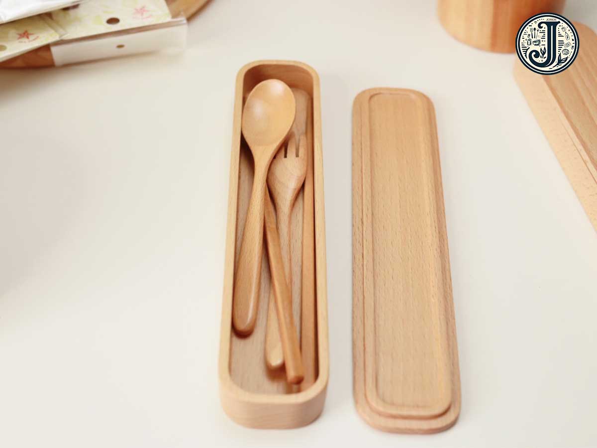 Bộ Muỗng Đũa Nĩa Gỗ Beech kèm Hộp Gỗ Đựng J000123_thumbnail_1