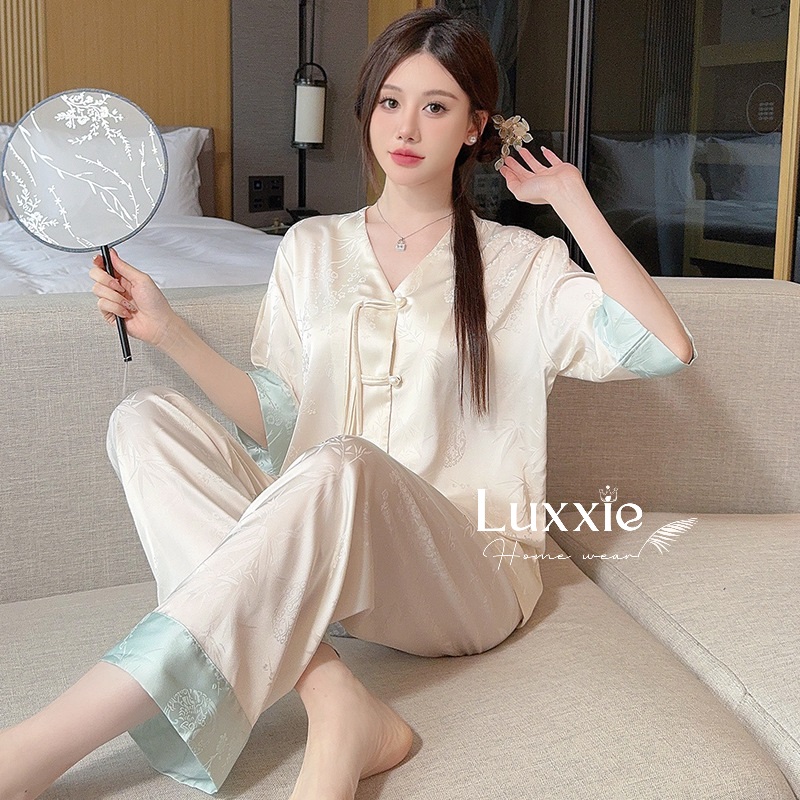 N78 Pijama lụa tay lửng khuy dây phong cách trung hoa_thumbnail_8
