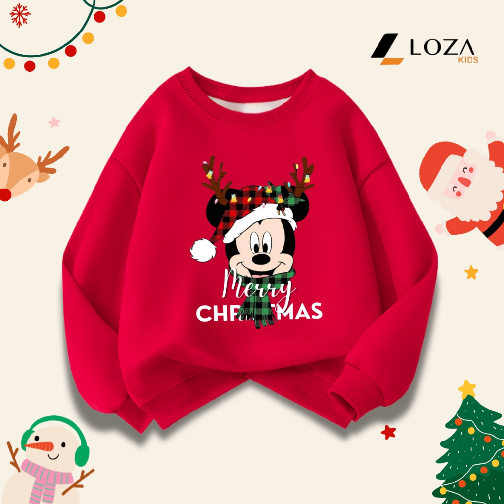 Áo nỉ Noel in hình BST Mickey Christmas cho bé - Loza Kids G0430_thumbnail_5