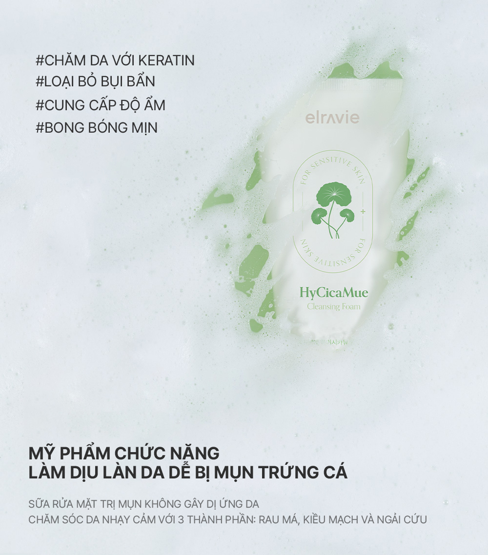 Sữa rửa mặt làm dịu Elravie HyCicaMue Foarm 150ml_thumbnail_4