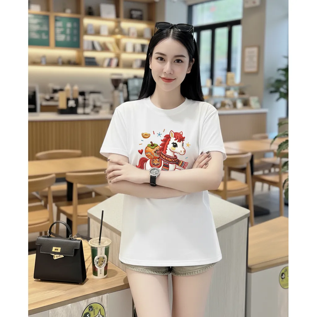 Áo thun Tết Bính Ngọ form vừa nữ Miucho Chic vải cotton co giãn 4 chiều thoáng mát 3014_thumbnail_4