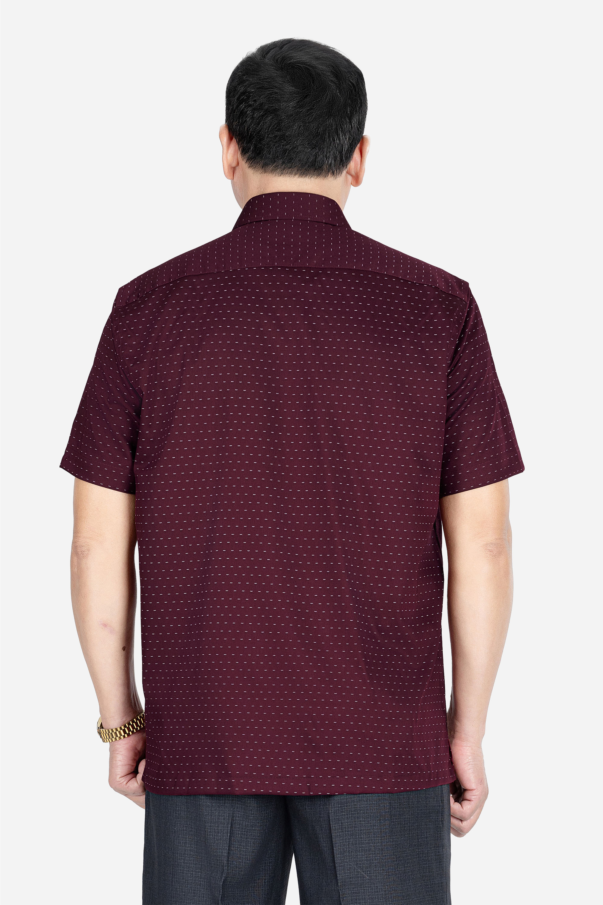 Sơ Mi Cộc Tay Họa Tiết Nam Trung Niên ANCHI Chất Liệu Sợi Sồi Cao Cấp Phom Suông Vạt Ngang Màu Trắng Bi_thumbnail_13