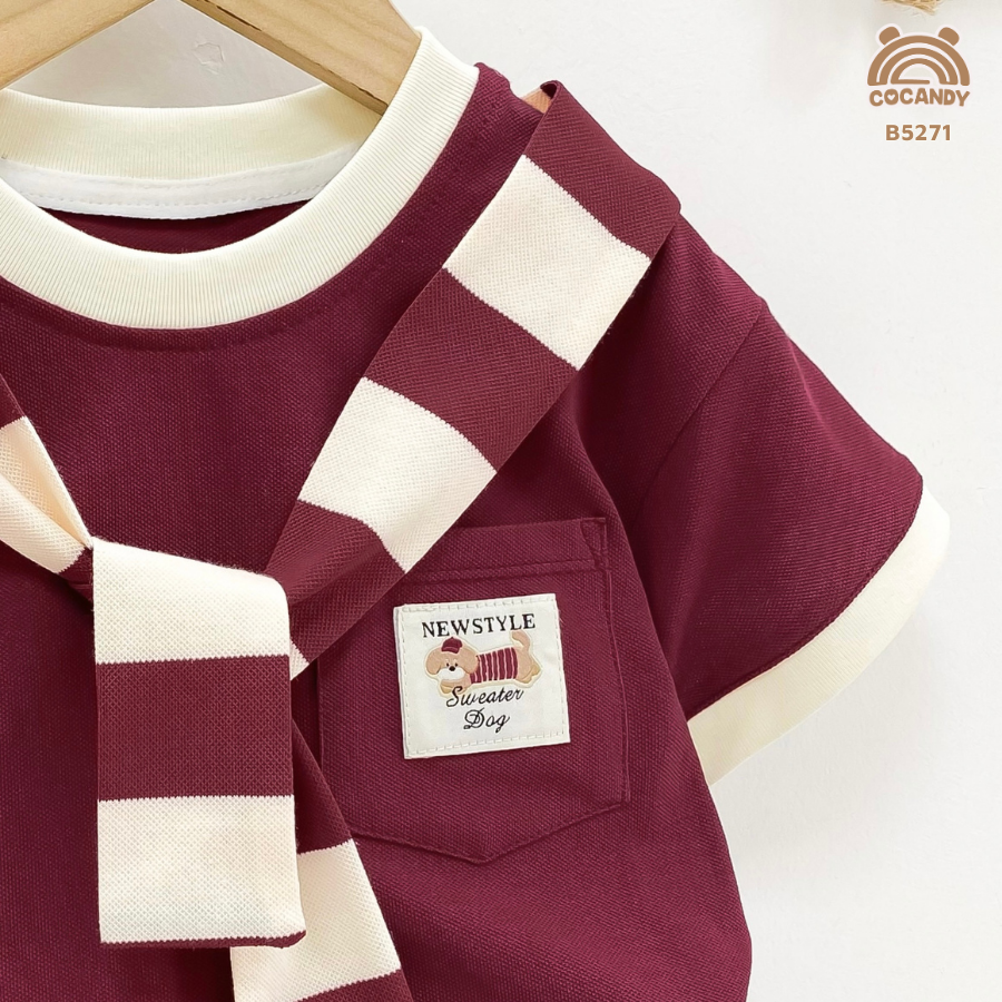 Bộ cộc ĐỎ phối turban sọc đỏ be_thumbnail_5