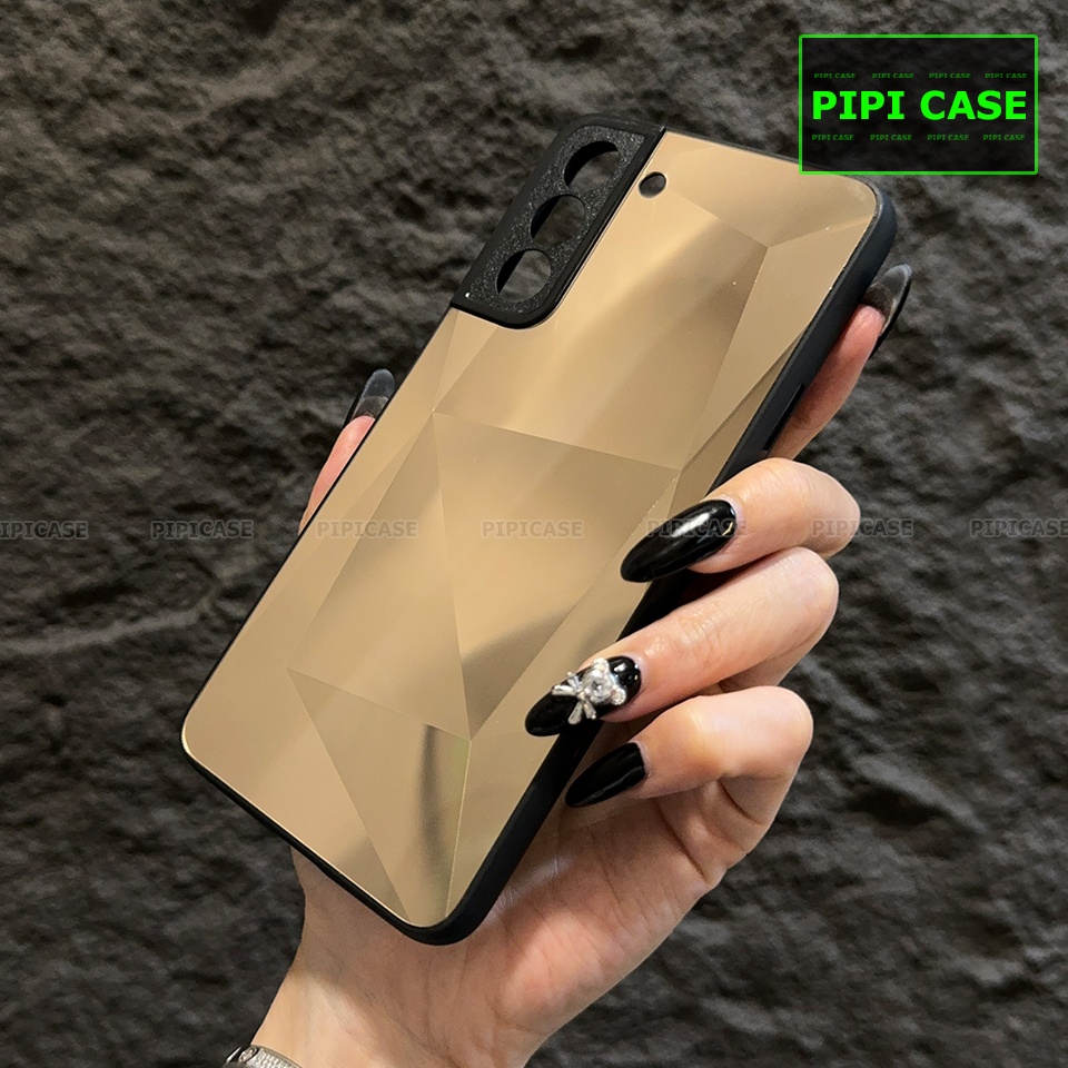 Ốp Lưng Samsung S21 FE 5G - Kim Cương 6D - Vàng