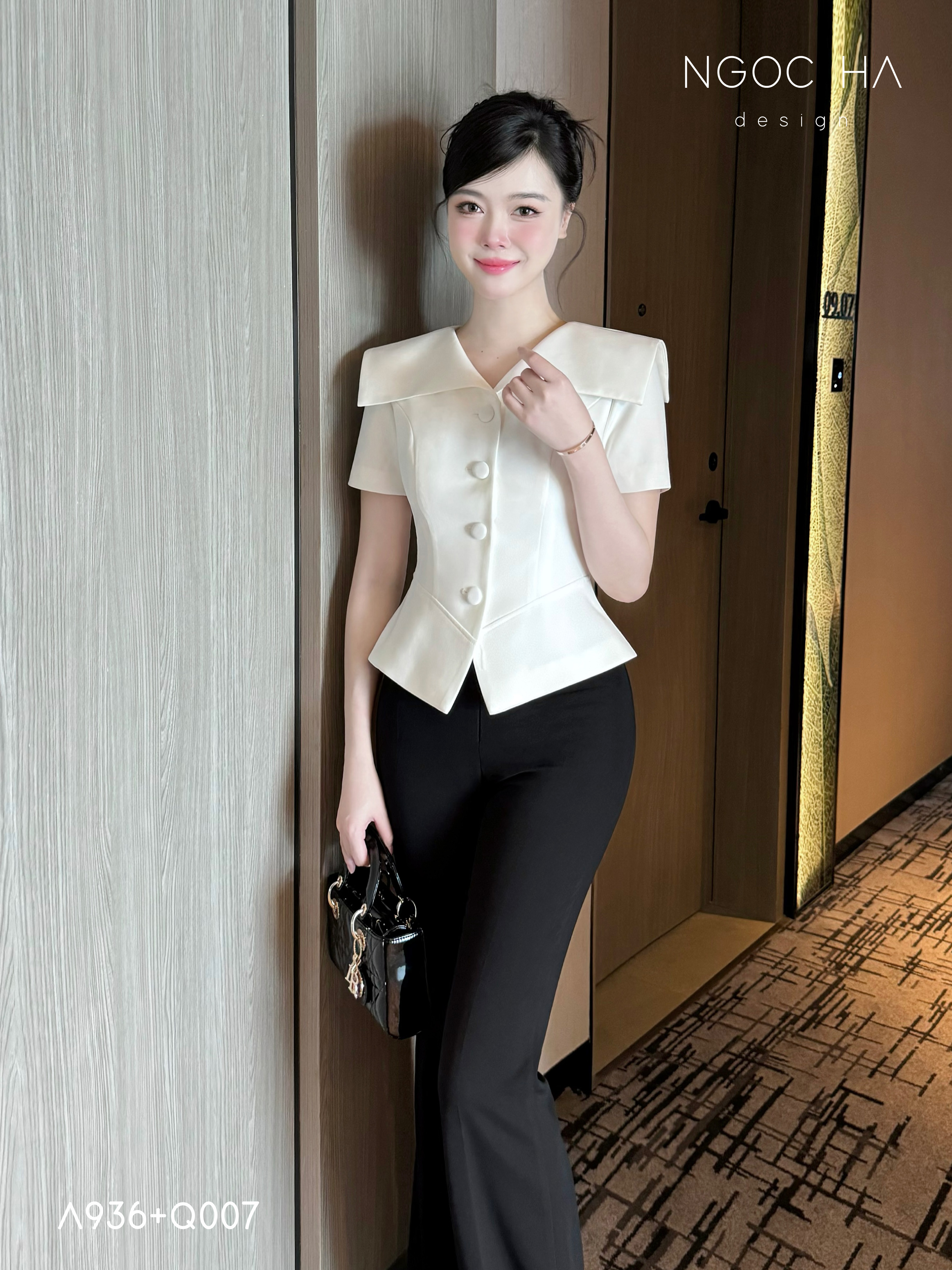 Fiona Top_ Áo Vest Cổ Ngang Vạt Chéo Tay Cộc Màu Trắng A936_thumbnail_5