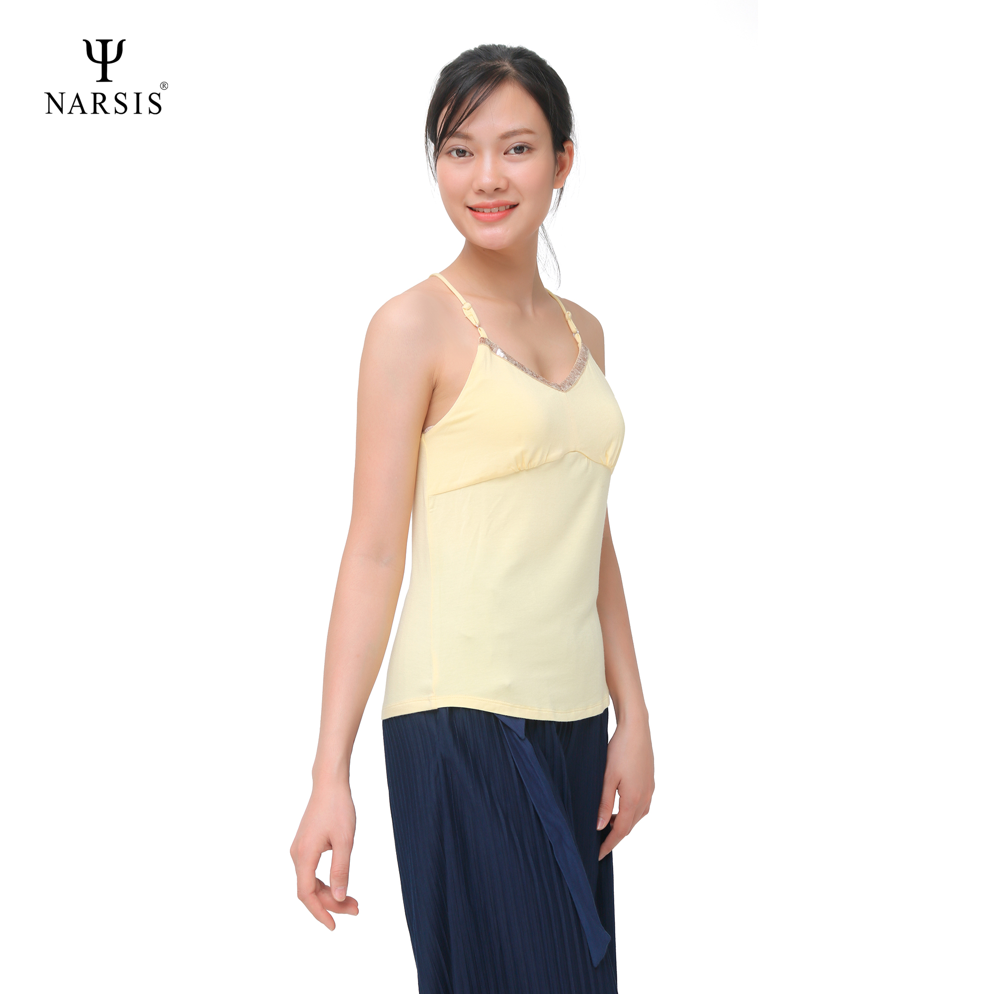 ÁO DÂY NỮ KIỂU - L7019 NARSIS CHẤT LIỆU THOÁNG MÁT, DỄ CHỊU, THOẢI MÁI CẢ NGÀY, DỄ VẬN ĐỘNG_thumbnail_1