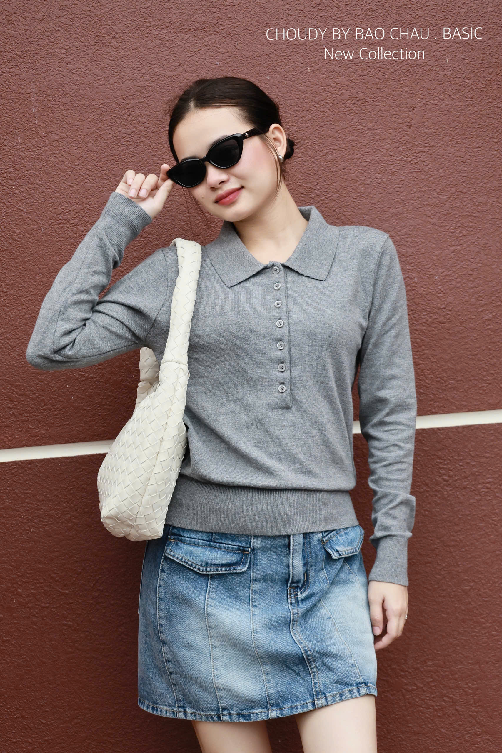 A643 ÁO DỆT KIM XÁM