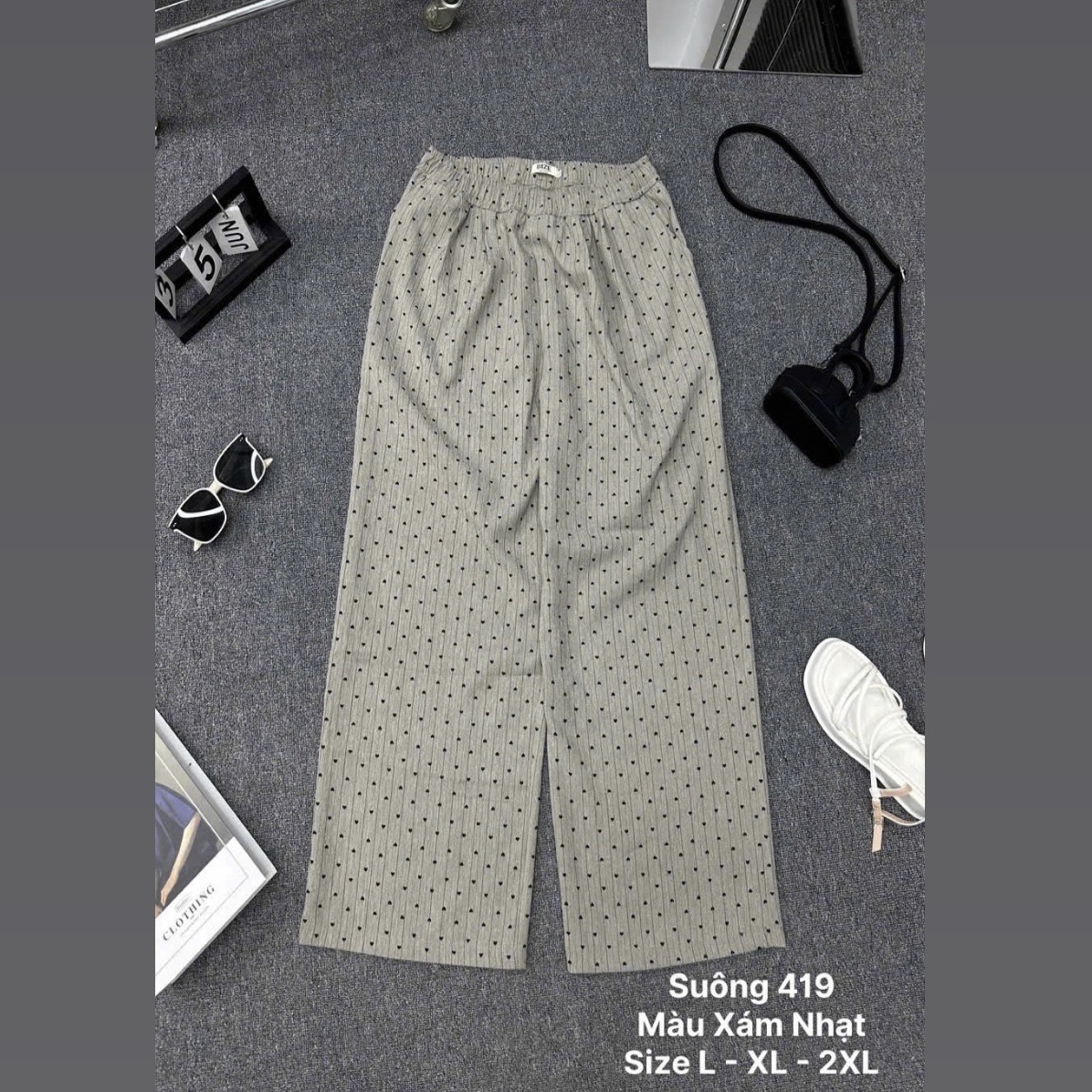 Quần suông sọc xương cá lưng thun bigsize QD419 dành cho nàng béo mập từ 55-90kg_thumbnail_5