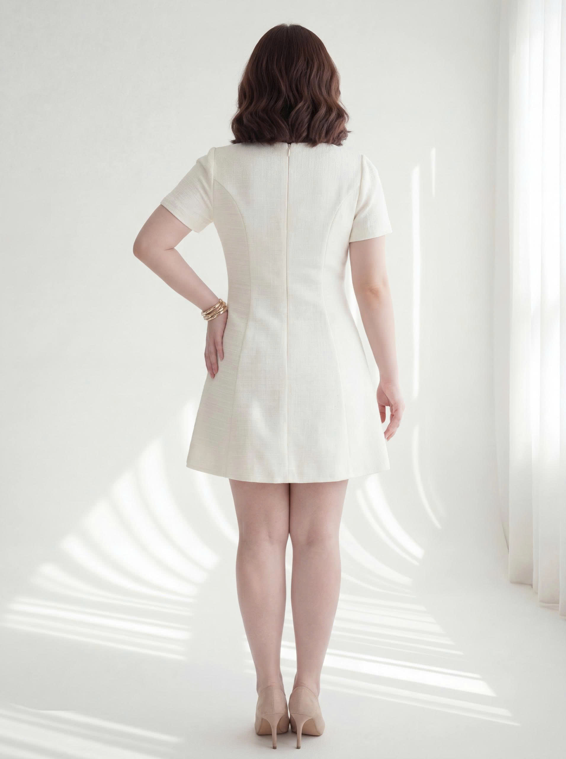 BIGSZE NỮ - Đầm dáng A phối nút V-DA213_thumbnail_2