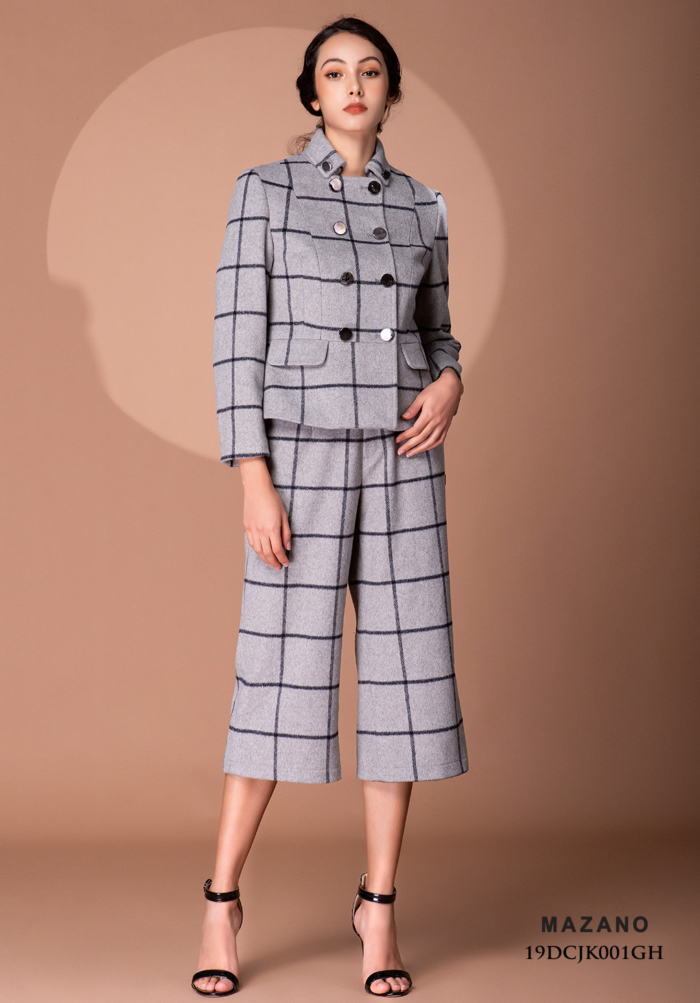 Quần Cullottes vải dạ lông cừu (mặc cùng áo khoác thành một bộ)