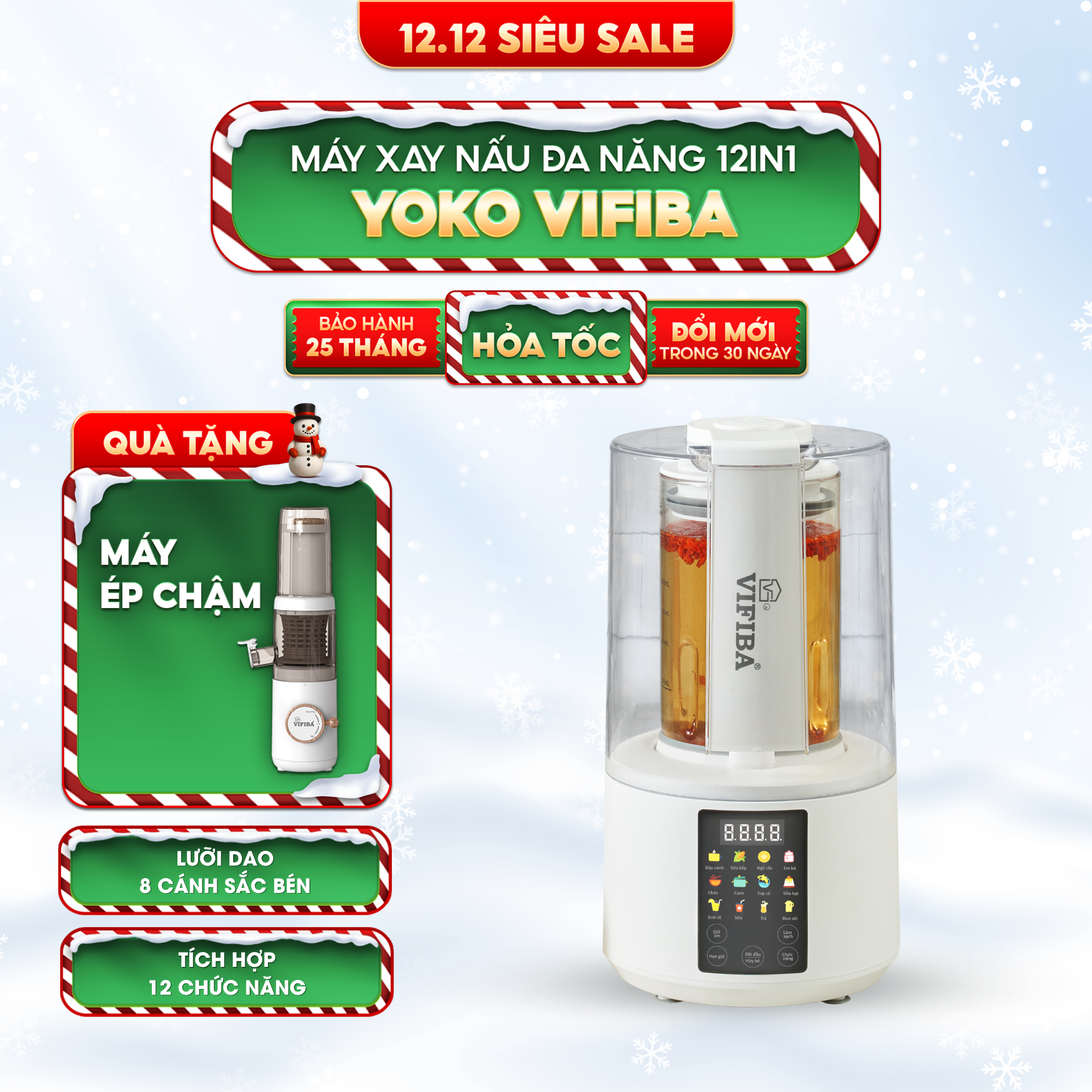 Máy Xay Nấu Đa Năng Yoko Vifiba - TẶNG MÁY ÉP CHẬM MINI