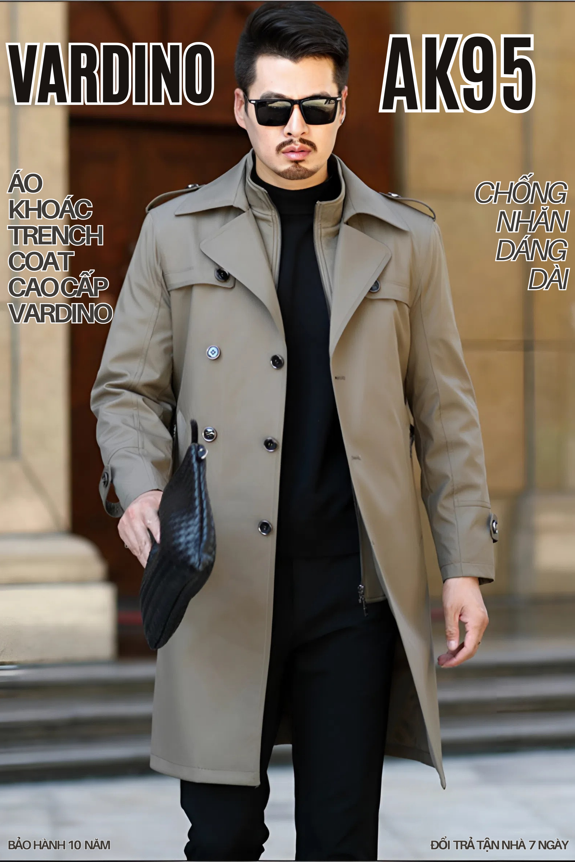 Áo khoác trench coat nam dáng dài có lót tháo VARDINO ak95_thumbnail_2