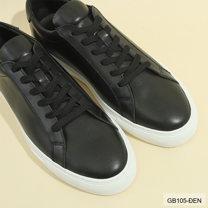 GB105 - Giày Sneaker Nam Da Bò Thiết Kế Đơn Giản, Đế Cao Su Bền, Màu Trắng Đen_thumbnail_16
