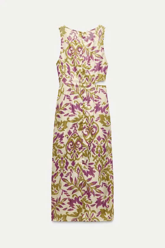 HV39 - Đầm dài phối họa tiết