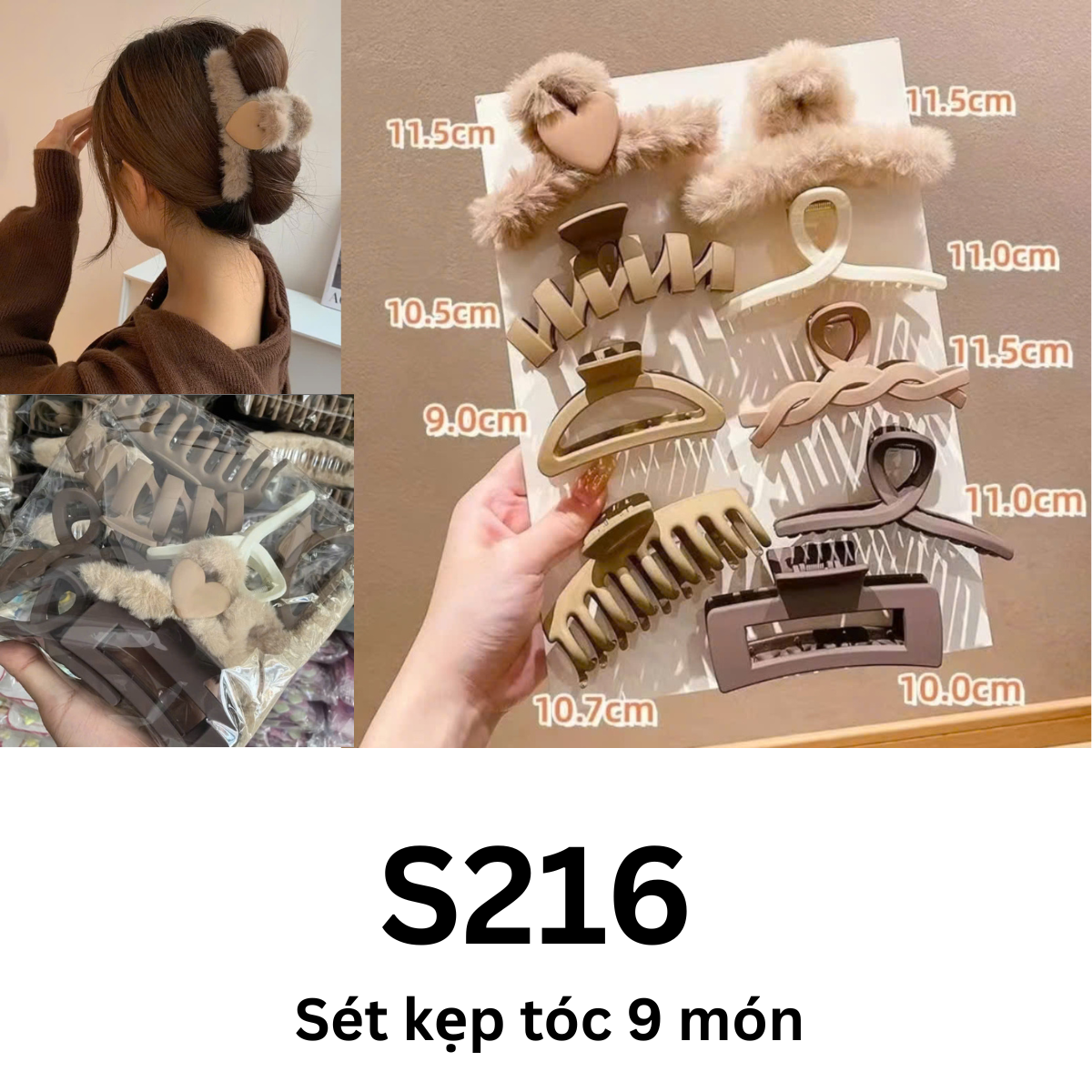 S216 Sét kẹp tóc 9 món
