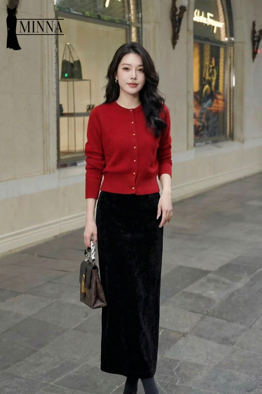 Rouge Élégance Cardigan - MA048