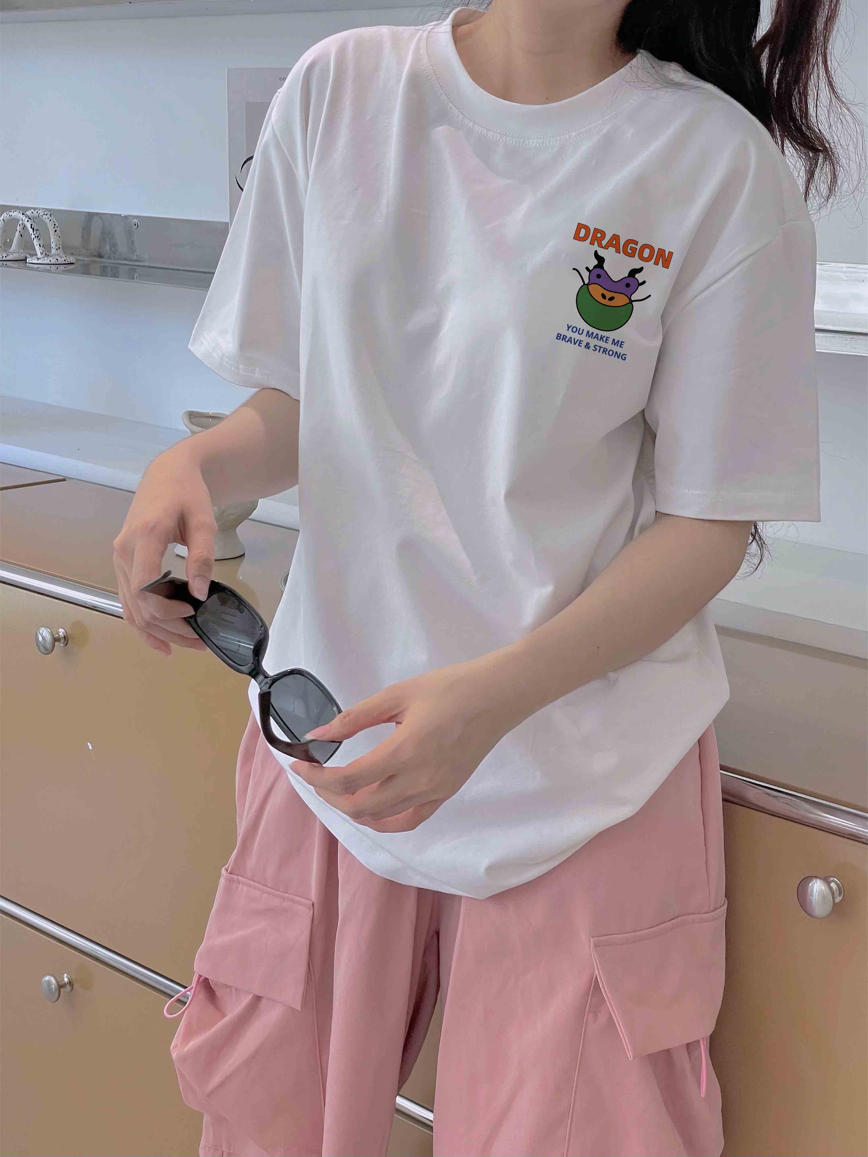 Áo thun Tết form rộng 12 con giáp tuổi Thìn ( tuổi rồng) ATD424 Miucho cotton cổ tròn in graphic_thumbnail_5