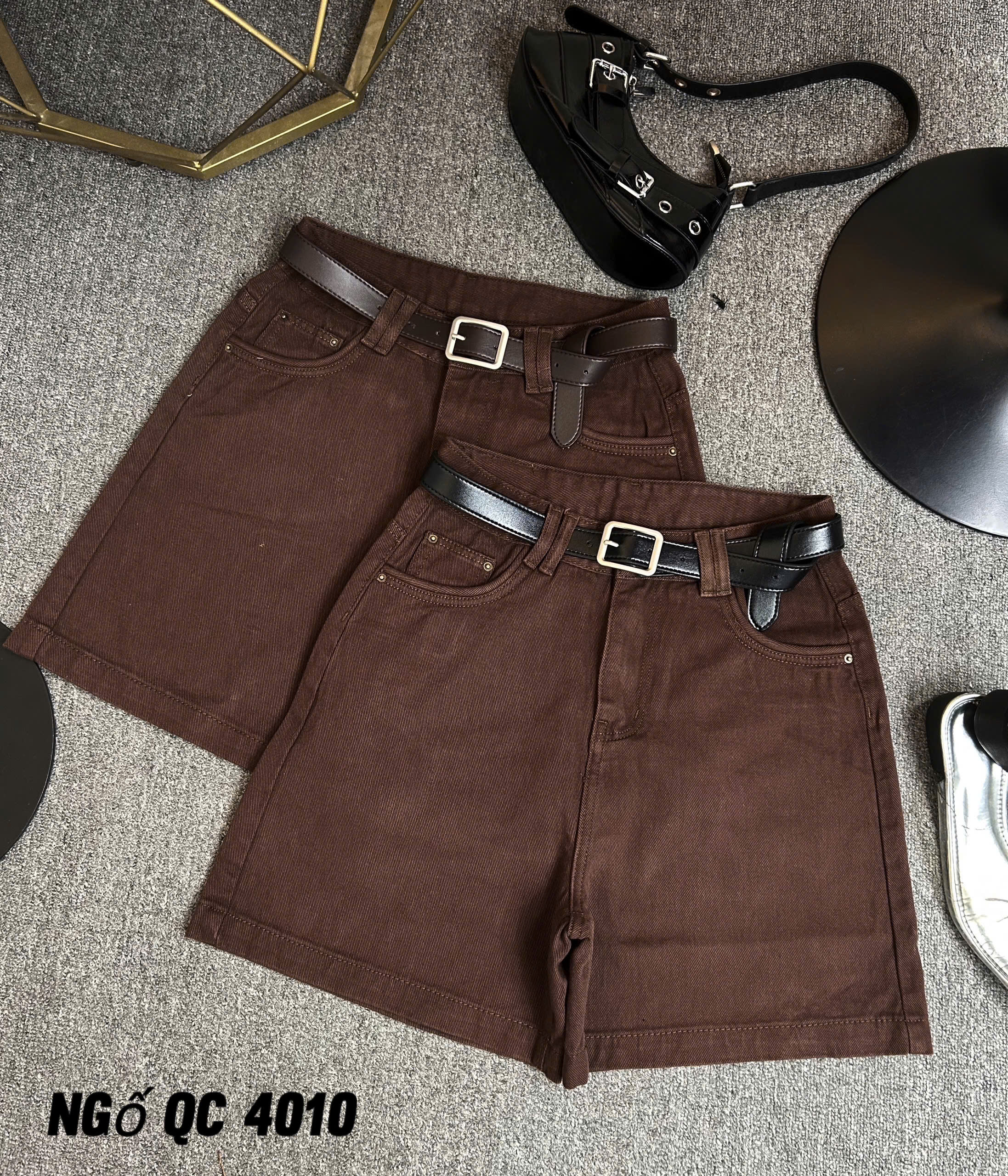 Quần short jean lửng viền túi kiểu bigsize QSJ4010 dành cho nàng từ 55-90kg