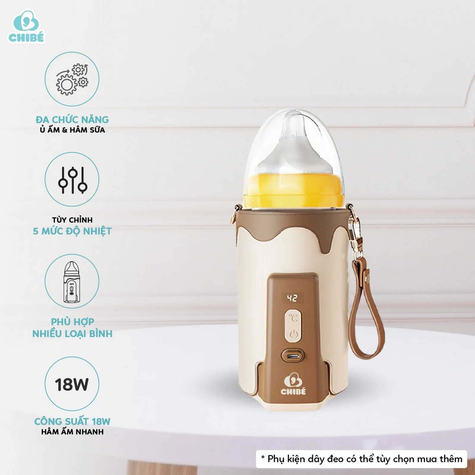 Phụ kiện máy hâm sữa di động CHIBÉ WARM3 CB021 - Dây dài đeo chéo