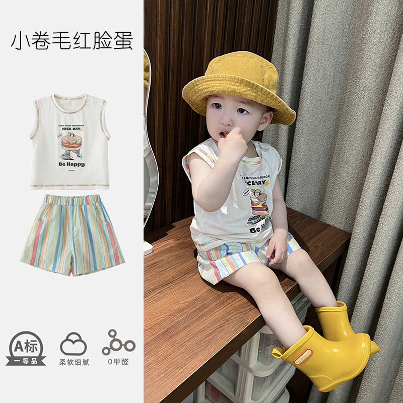 🌈 BỘ ĐỒ MÙA HÈ CHO BÉ – ÁO IN HÌNH HAMBURGER + QUẦN SỌC CẦU VỒNG_thumbnail_8