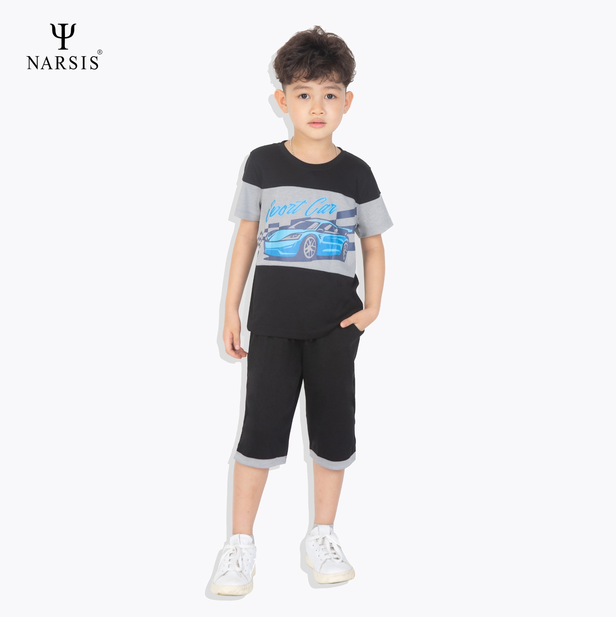 BỘ HÈ BÉ TRAI KE1009 NARSIS CHẤT LIỆU THOÁNG MÁT, DỄ CHỊU, THOẢI MÁI CẢ NGÀY, DỄ VẬN ĐỘNG