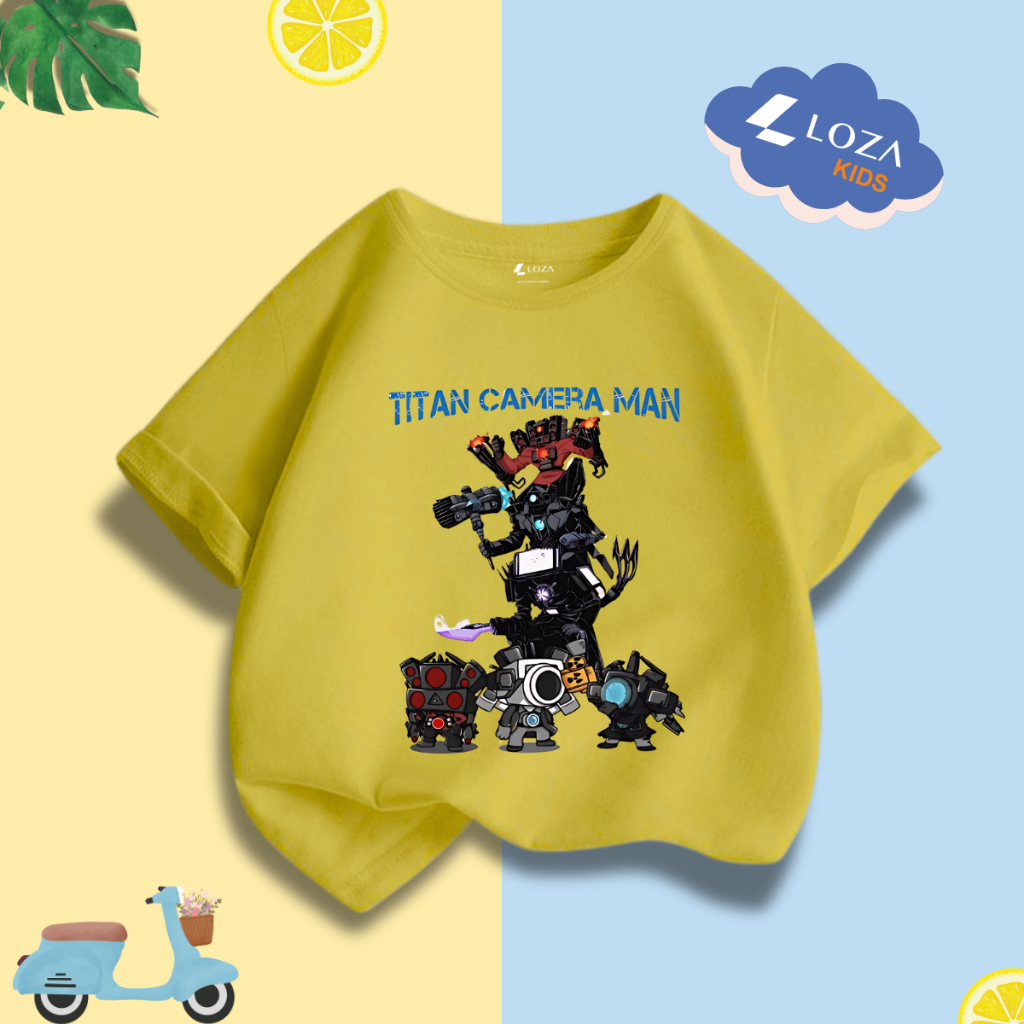 Áo Thun bé trai in hình 'Skibidi Toilet - Clock Man - Cameraman Bossman - Loza Kids CA008_thumbnail_8