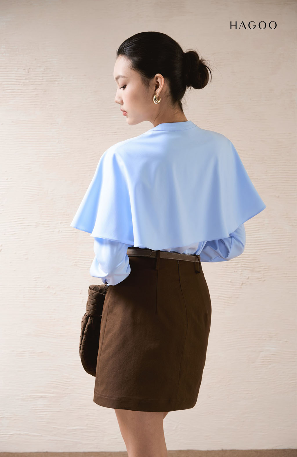 Áo sơ mi cổ tàu bèo rũ HAGOO