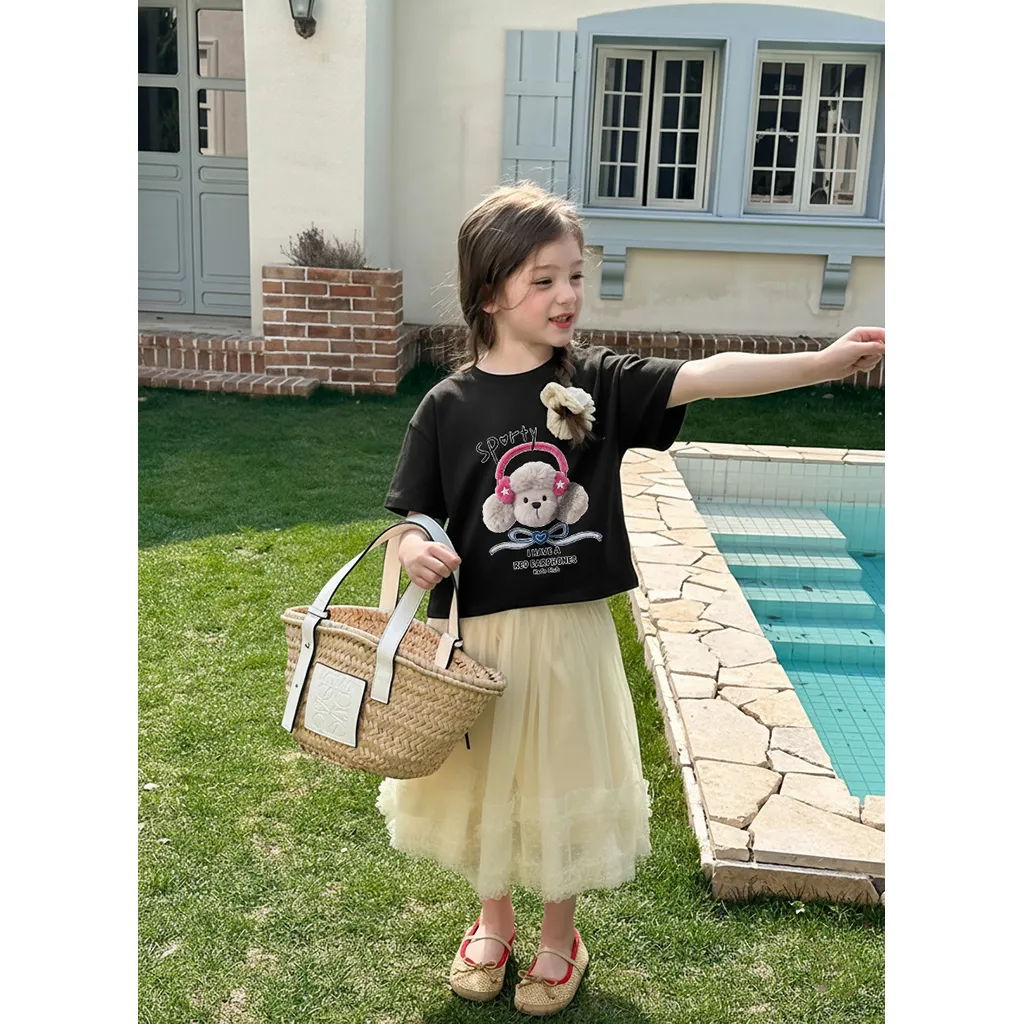 Áo thun cho bé gái dễ thương Kado vải cotton co giãn thoáng mát thoải mái thấm hút tốt 2929_thumbnail_3