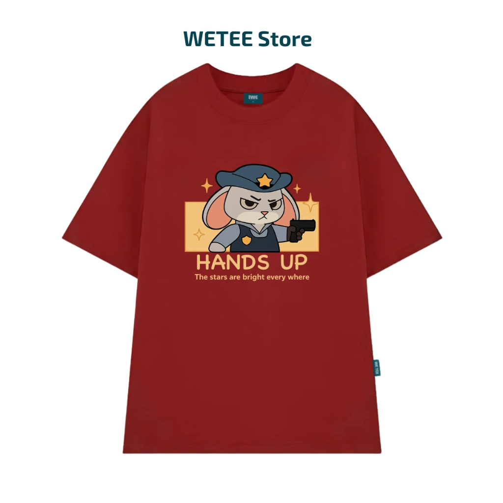 Áo thun oversized nam nữ Couple Thỏ và Cáo Zootopia Hands Up Yes Baby - Local brand WE TEE T047_thumbnail_2