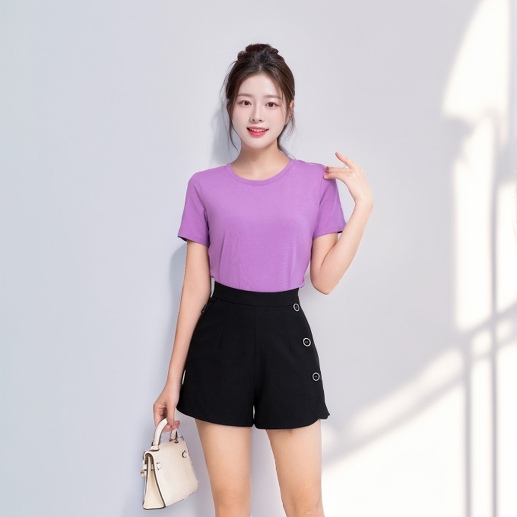 Áo  thun cotton trơn phom suông_thumbnail_4