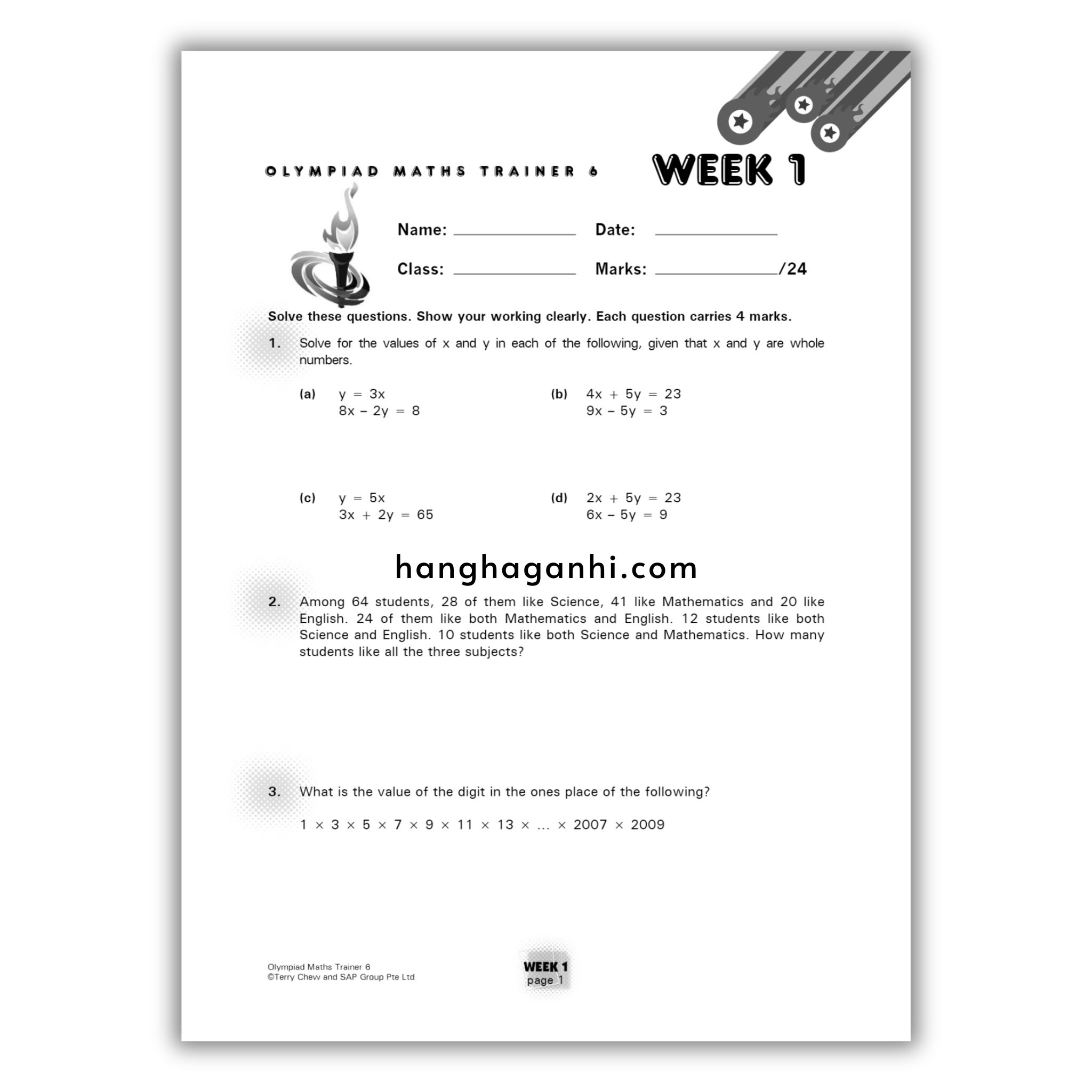 Olympiad Maths Trainer level 6- Sách Toán Tiếng Anh Singapore cho bé lớp 6_thumbnail_3
