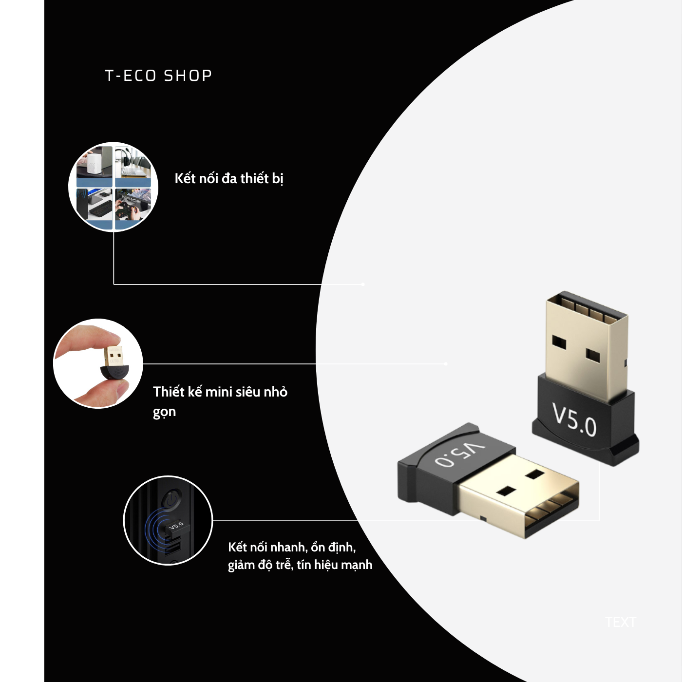 T-ECO SHOP | USB Bluetooth 5.0 Cho PC Laptop – Cắm Là Dùng, Kết Nối Tai Nghe, Chuột, Bàn Phím_thumbnail_4