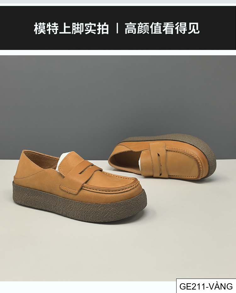 GE211 - Giày lười nam da thật kiểu Âu thời trang, phong cách thường ngày