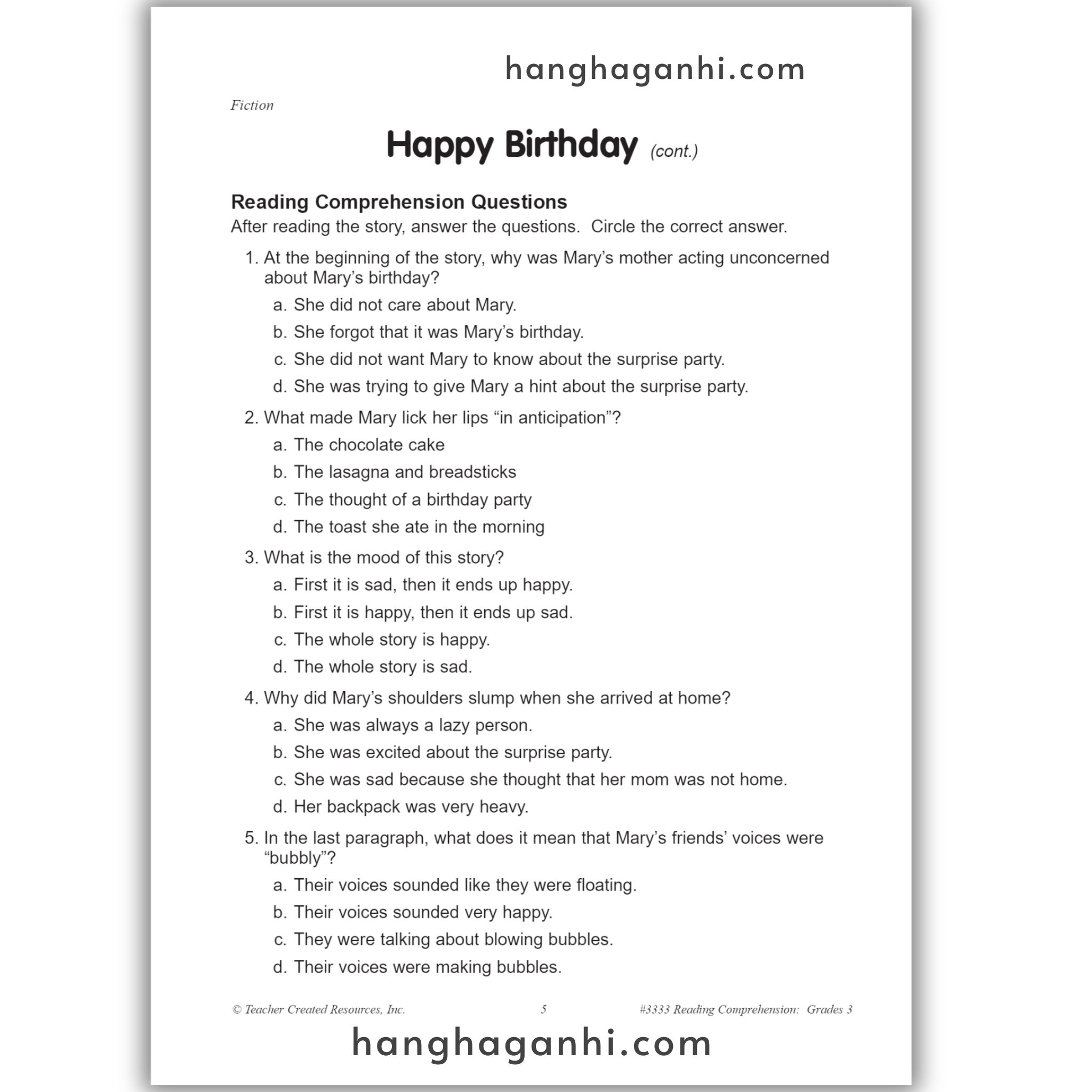 Reading Comprehension Grade 3 Teacher Created Resources, sách đọc hiểu lớp 3_thumbnail_11