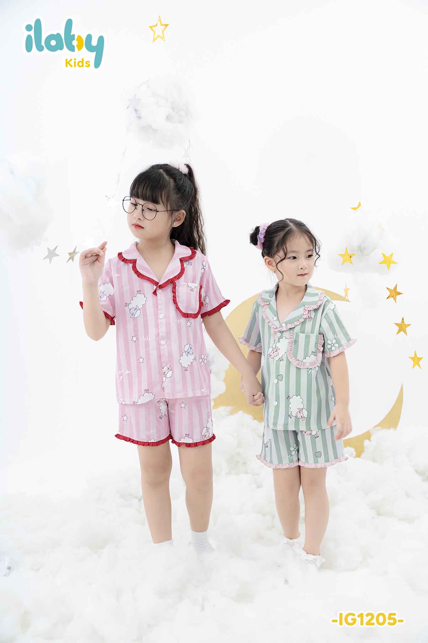 [ Outfit mềm mại ] Bộ pyjama cộc tay phối bèo_thumbnail_1