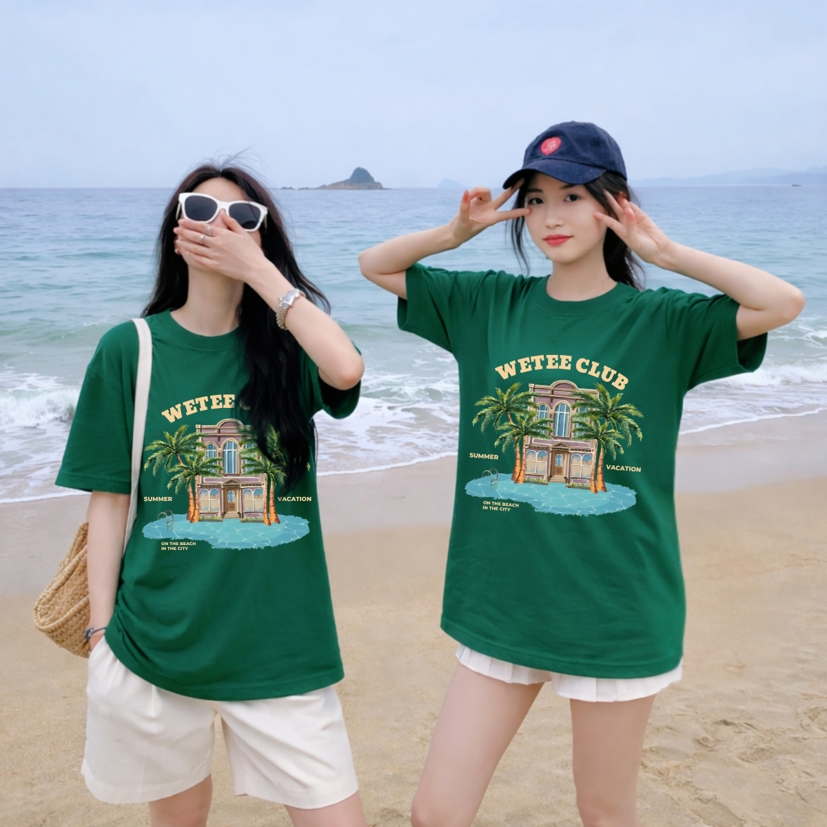 Áo thun unisex UX30 BST CÂY DỪA đi biển mùa hè dáng oversized Local brand WETEE - T050_thumbnail_11