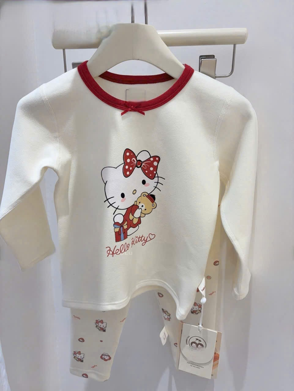 (N11) Bộ ngủ Cherry kitty cổ đỏ | Size 100-140_thumbnail_0