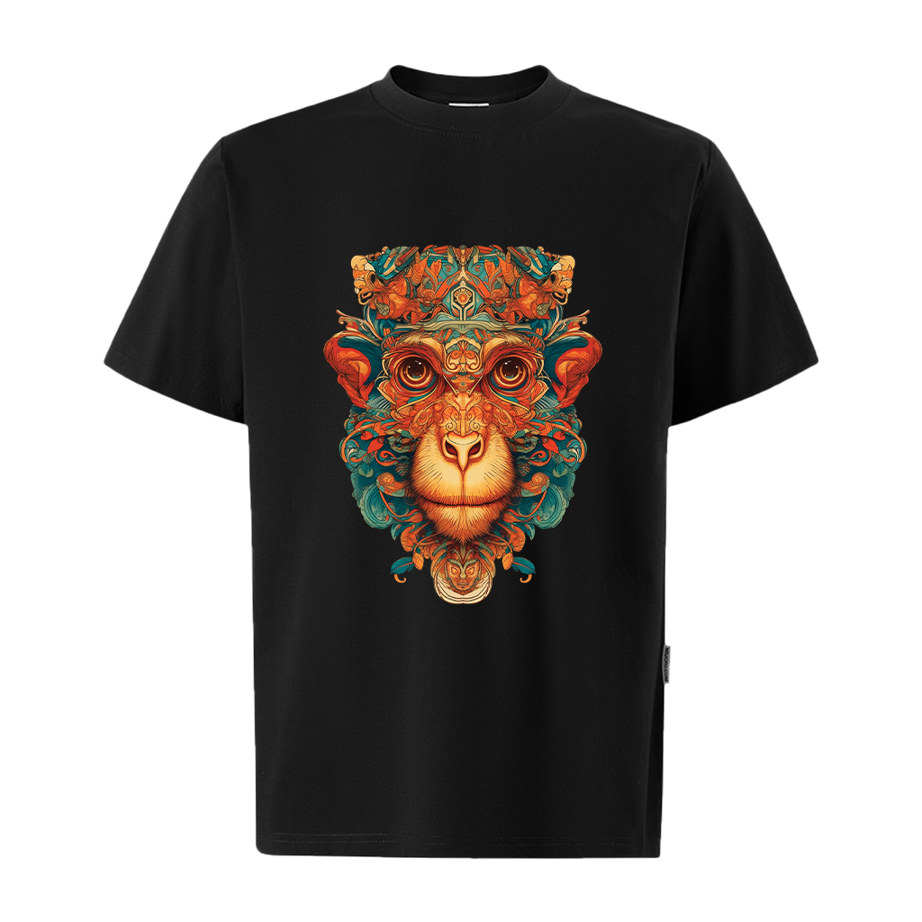 Áo thun nam form rộng ATD485 12 con giáp tuổi thân ( tuổi khỉ) Miucho Iconic cotton cổ tròn in graphic_thumbnail_9