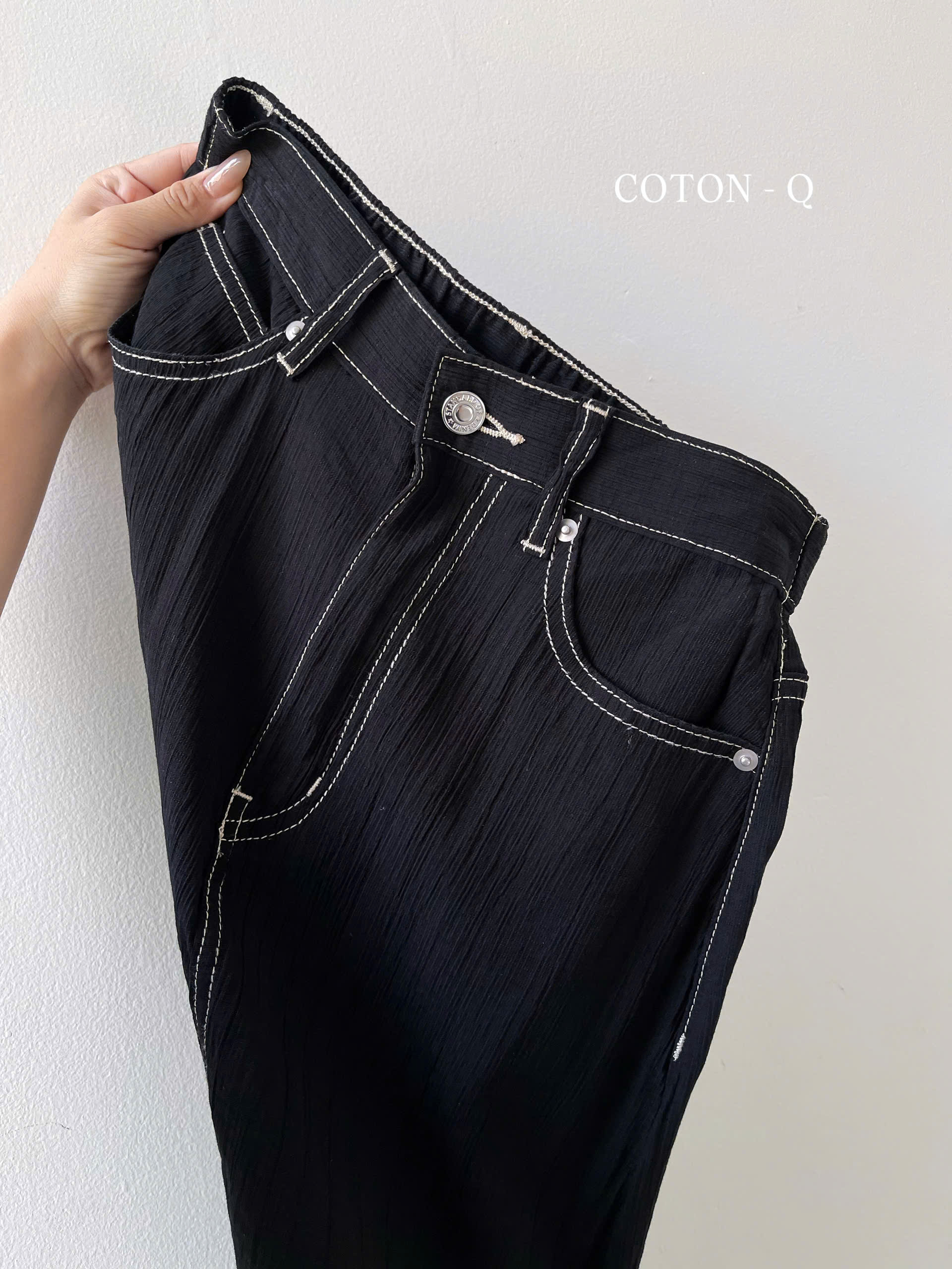 Chân váy dài phối viền chỉ ( ĐEN )_thumbnail_12