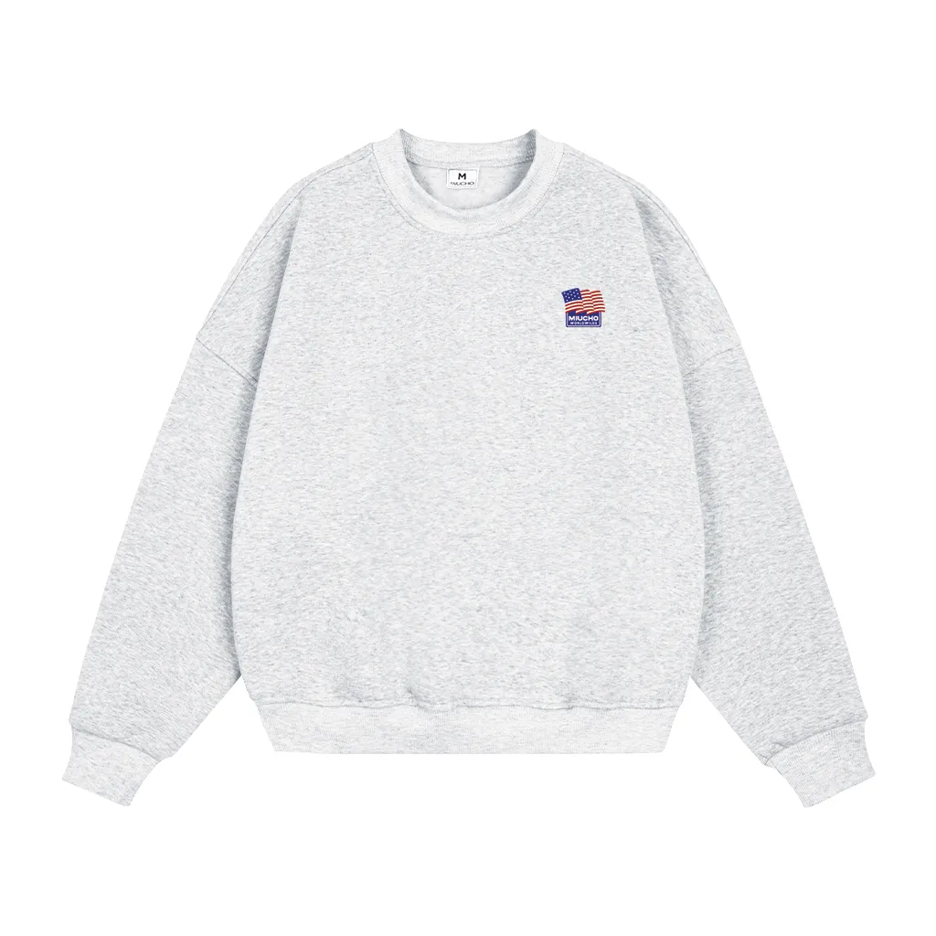 Áo Sweater tay dài form boxy unisex 2625 Miucho chất vải nỉ 2 da cao cấp thoáng mát cổ tròn in mix_thumbnail_0