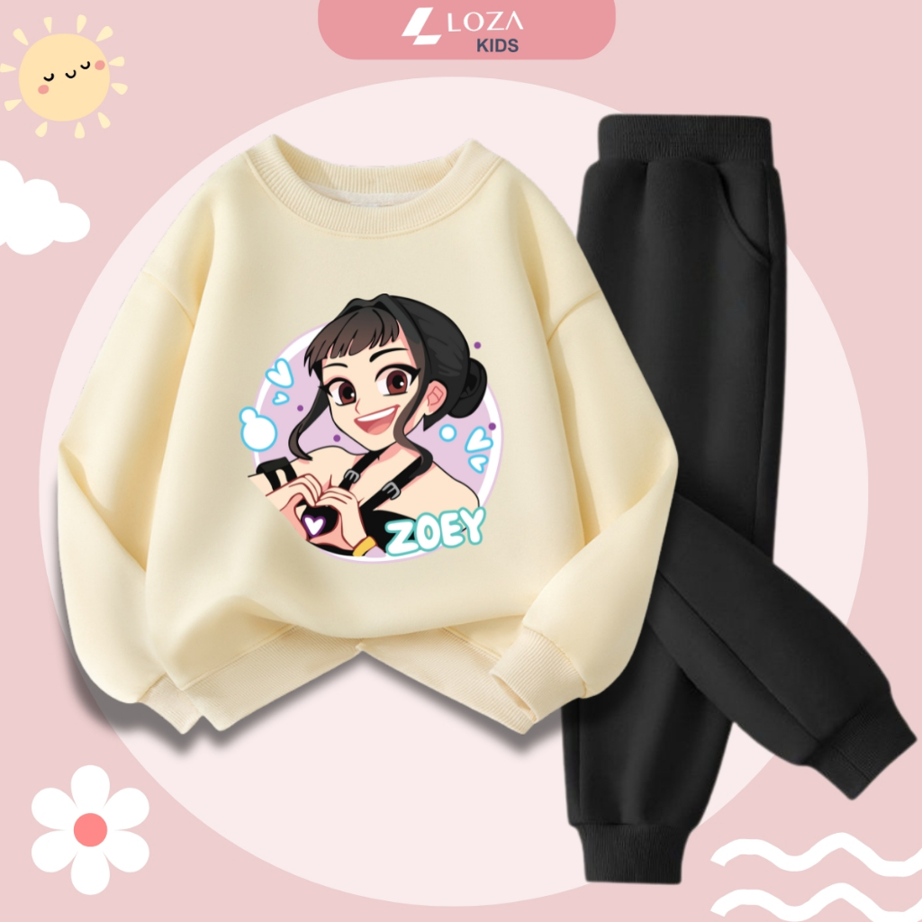 Set bộ nỉ bé gái in hình nhóm nhạc Huntrix - Loza Kids BI546_thumbnail_1