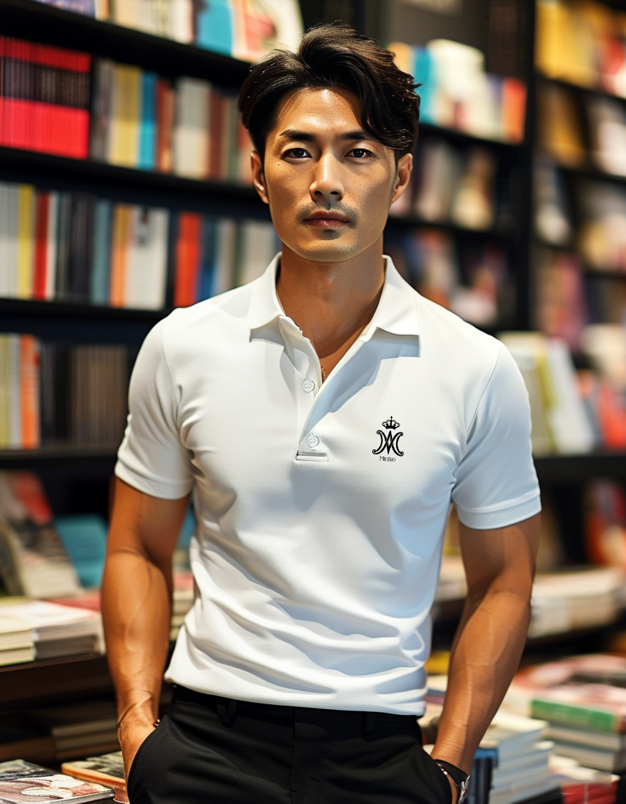 Áo polo nam form vừa 1864 Miucho Iconic vải cá sấu đứng form thoáng mát in basic_thumbnail_5