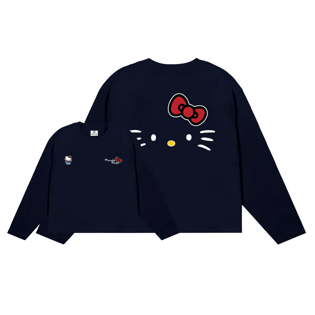 Áo thun boxy tay dài kitty dễ thương 2645 Miucho vải cotton 2c thoáng mát cổ tròn in mix_thumbnail_9