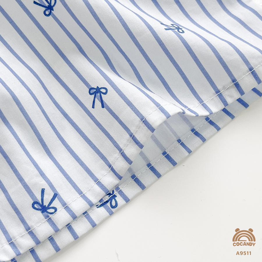 Áo cộc kẻ XANH họa tiết nơ_thumbnail_5