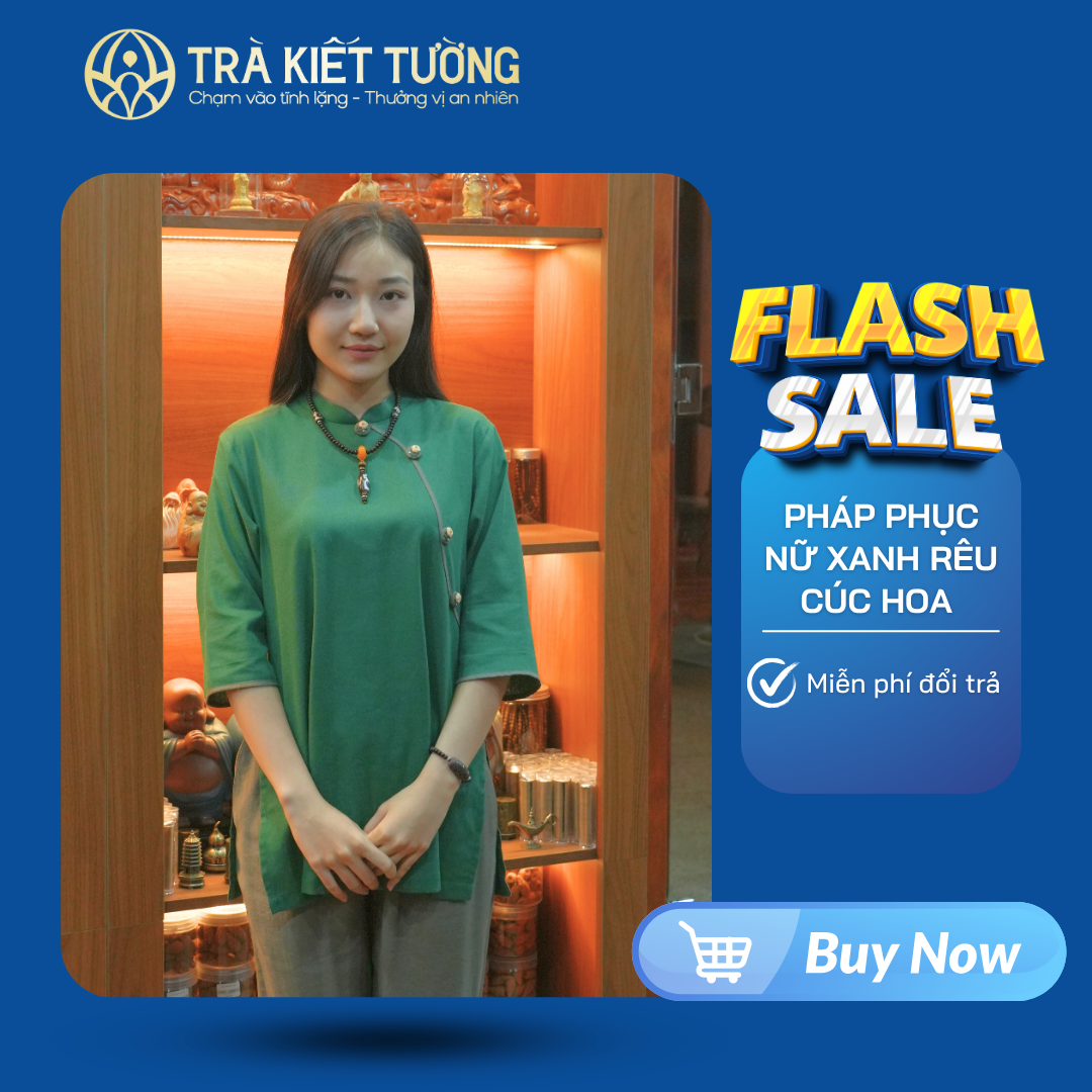 PHÁP PHỤC NỮ XANH RÊU CÚC HOA