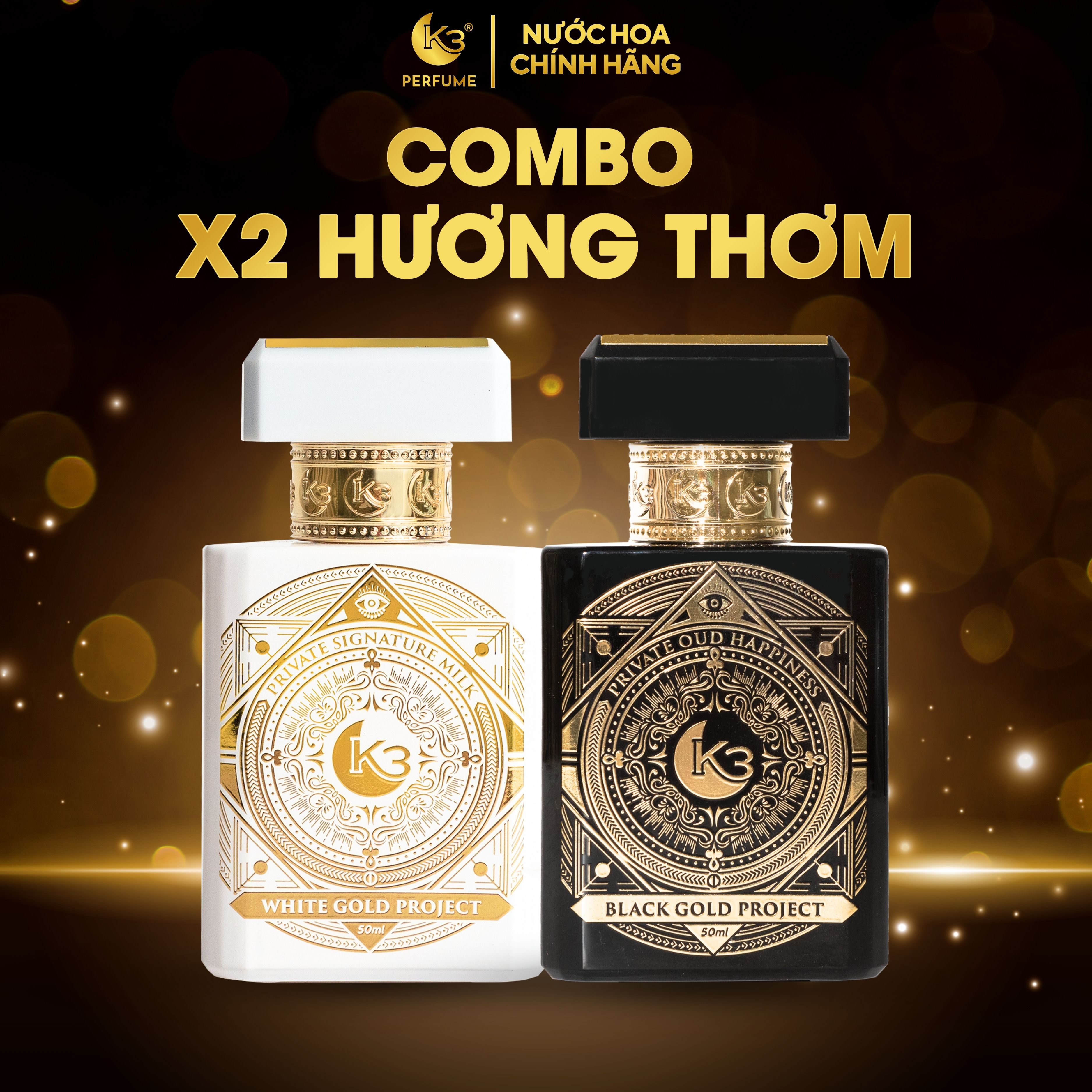 C104 - Combo 2 Chai Nam Nữ Black & White