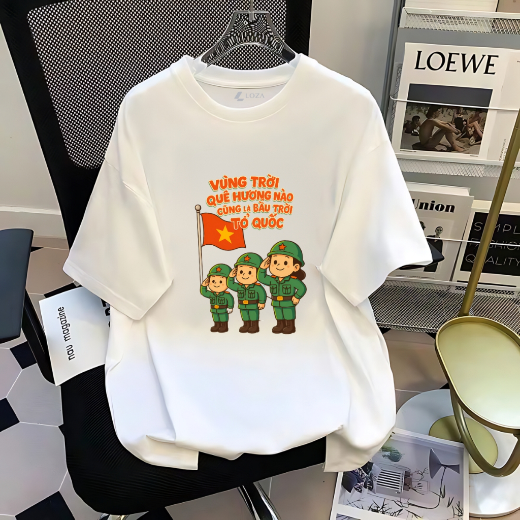 Áo phông Vùng trời quê hương nào cũng là bầu trời tổ quốc chất liệu thun cotton co giãn 4 chiề - LOZA G0410_thumbnail_6